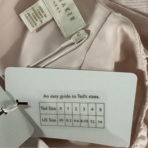 Ted Baker Loueese Puff Sleeve Faux Wrap Mini Dress Size 2 US 4-6 Light Pink - Picture 9 of 13